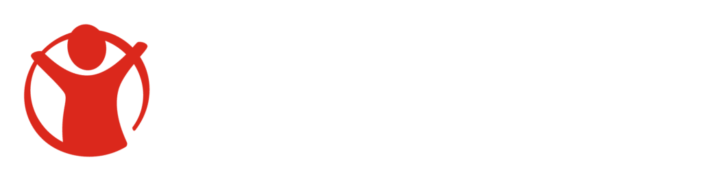 Save the Children – horisontal logo rød og hvit RGB