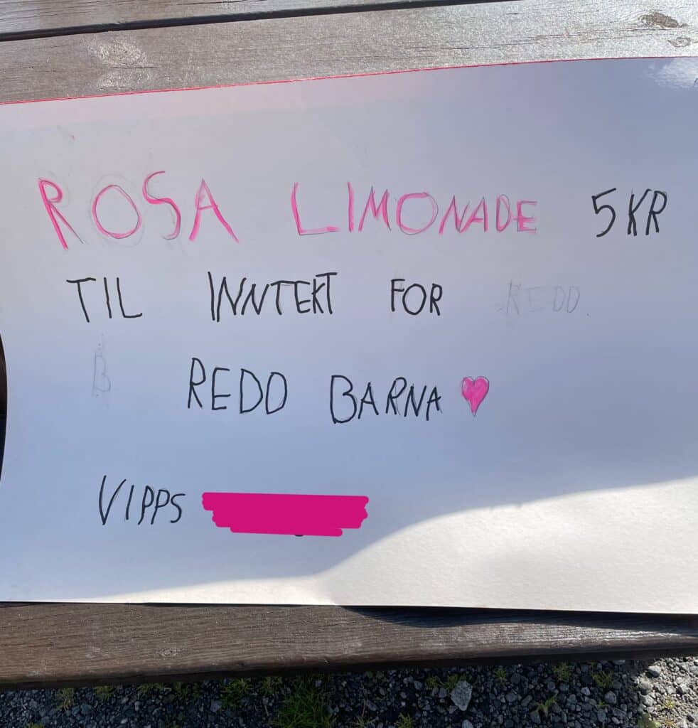 Basarplakat som viser til hvordan betale