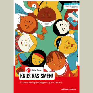 Bilde av forsiden av undervisningsopplegget "Knus Rasismen" - et undervisningsopplegg om og mot rasisme
