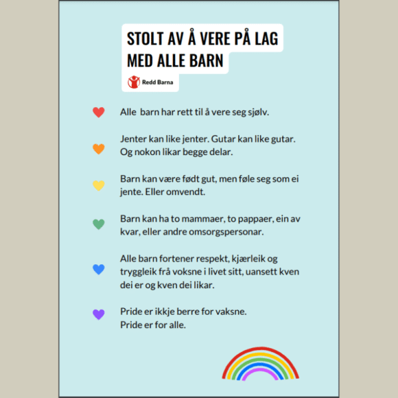 Bilde av pride-plakat nynorsk